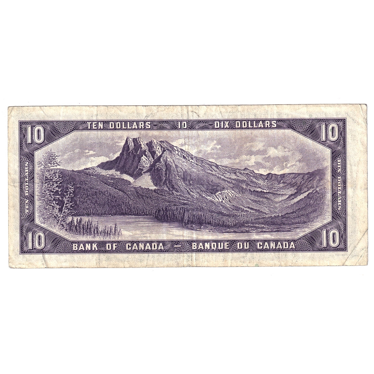 BC-40b 1954 Canada $10 Beattie-Rasminsky, F/V, F-VF (F15)