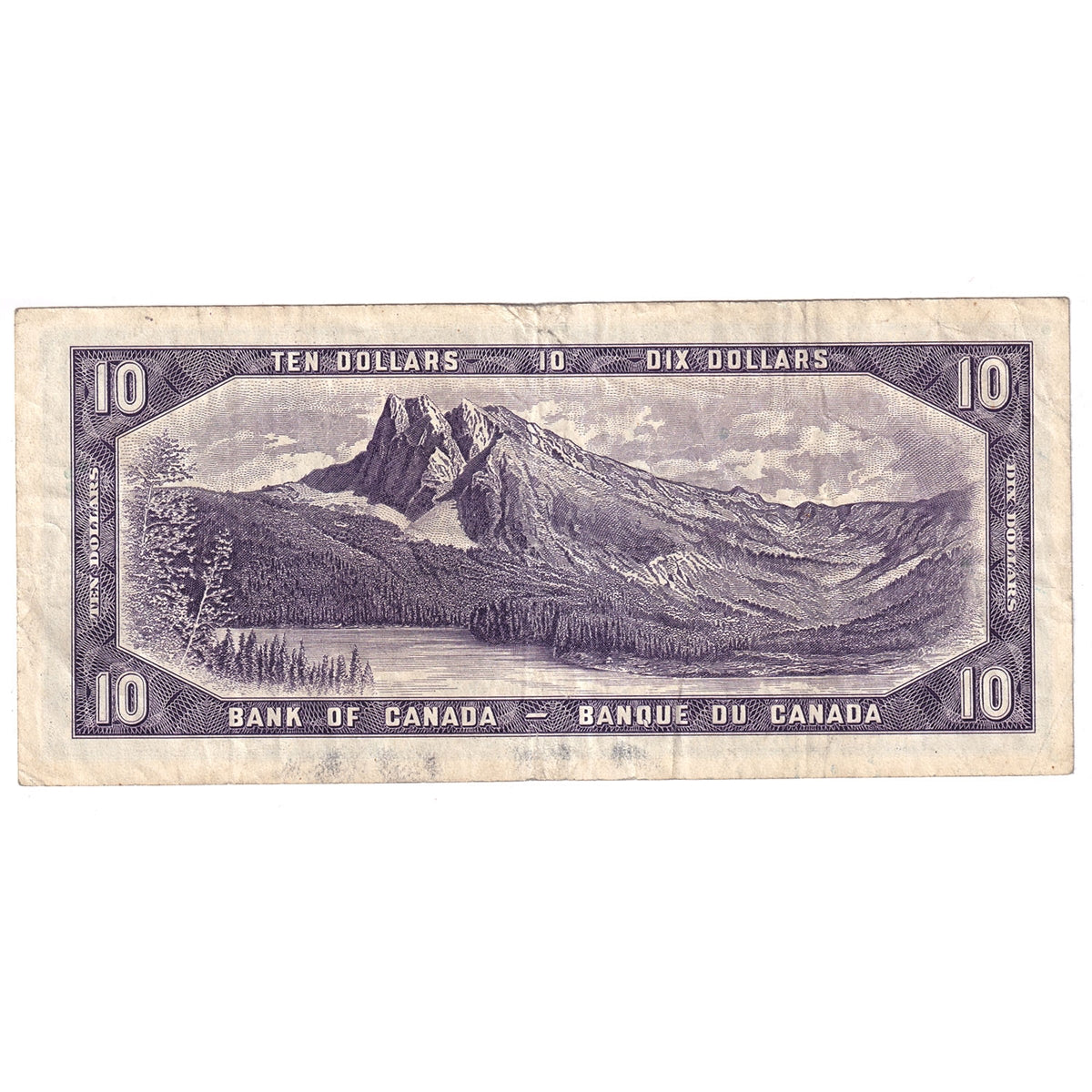 BC-40b 1954 Canada $10 Beattie-Rasminsky, M/V, F-VF (F15)