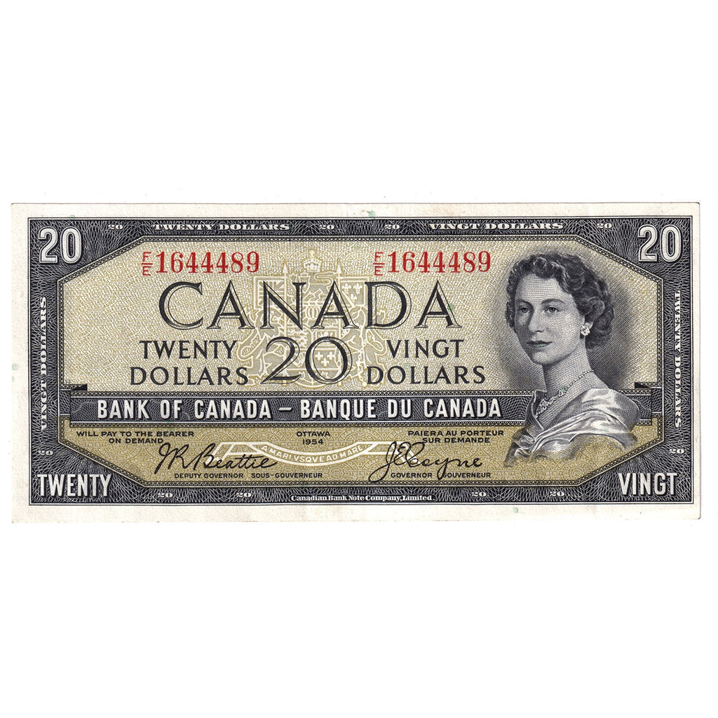 BC-41a 1954 Canada $20 Beattie-Coyne, F/E, EF-AU (EF45)