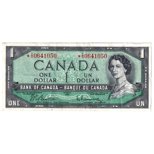 BC-37bA 1954 Canada $1 Beattie-Rasminsky, *I/O, VF-EF