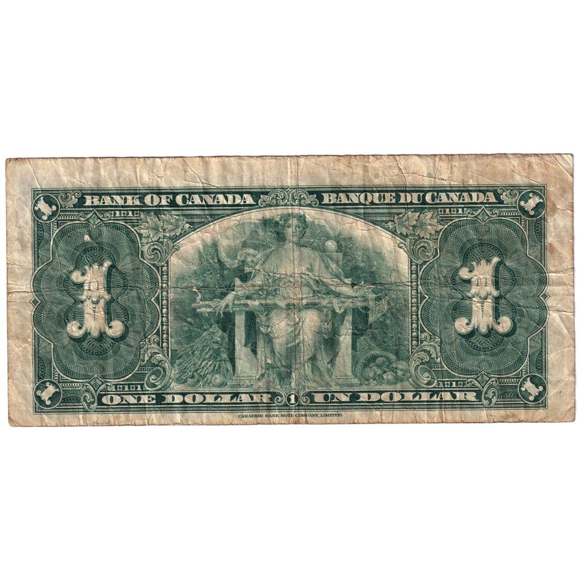 BC-21c 1937 Canada $1 Gordon-Towers, D/L, VG-F (VG10)