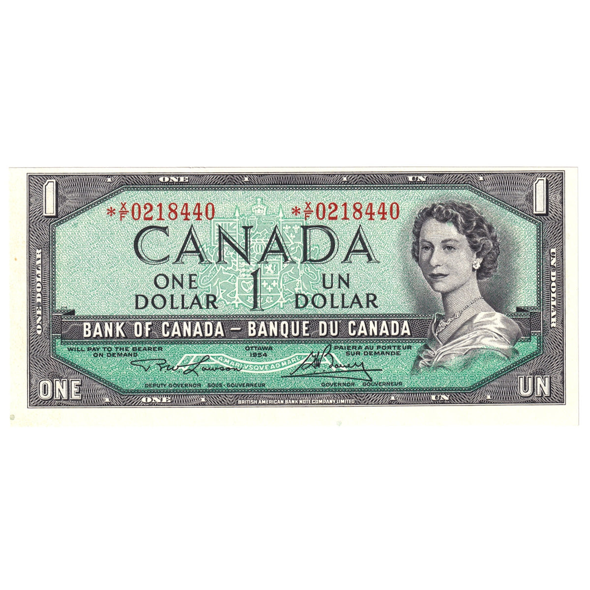 BC-37dA 1954 Canada $1 Lawson-Bouey, *X/F, Uncirculated (MS60)