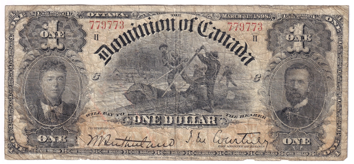 DC-13b 1898 Dominion $1 Courtney, ONE's Outward, Very Good (VG8)
