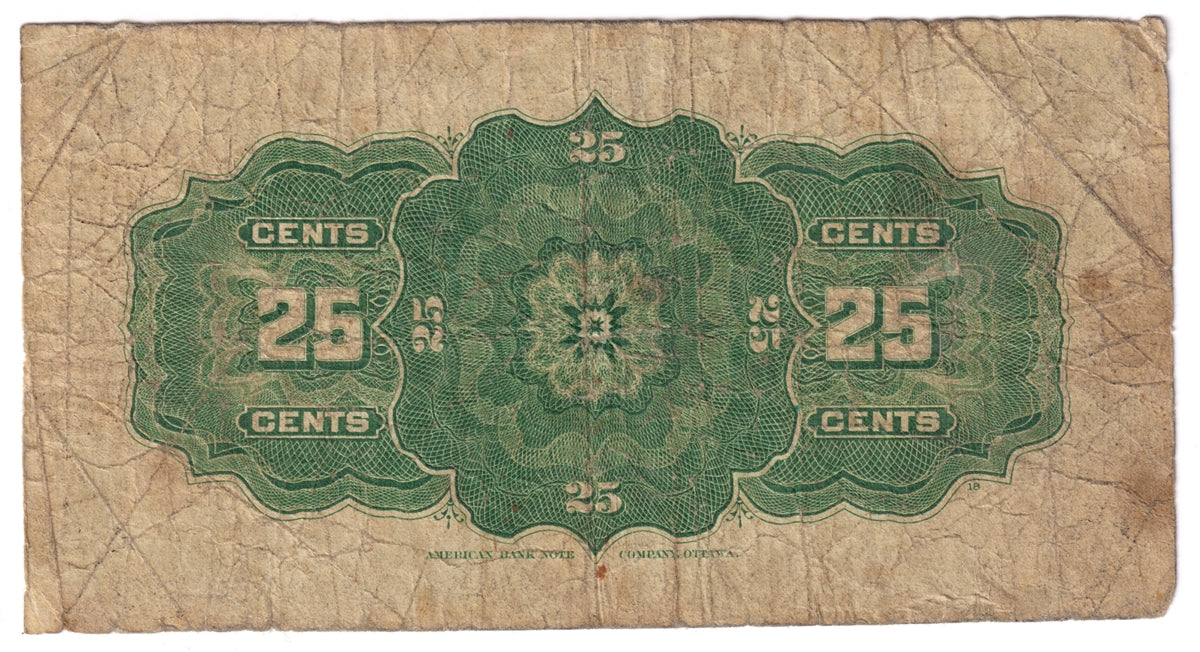DC-15c 1900 Dominion 25 cent Shinplaster Saunders, G-VG (G6)