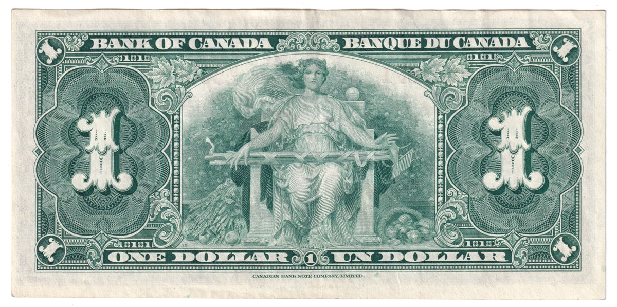 BC-21c 1937 Canada $1 Gordon-Towers, Y/L, VF-EF (VF30)