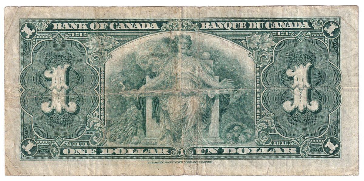 BC-21c 1937 Canada $1 Gordon-Towers, K/M, Fine (F12)