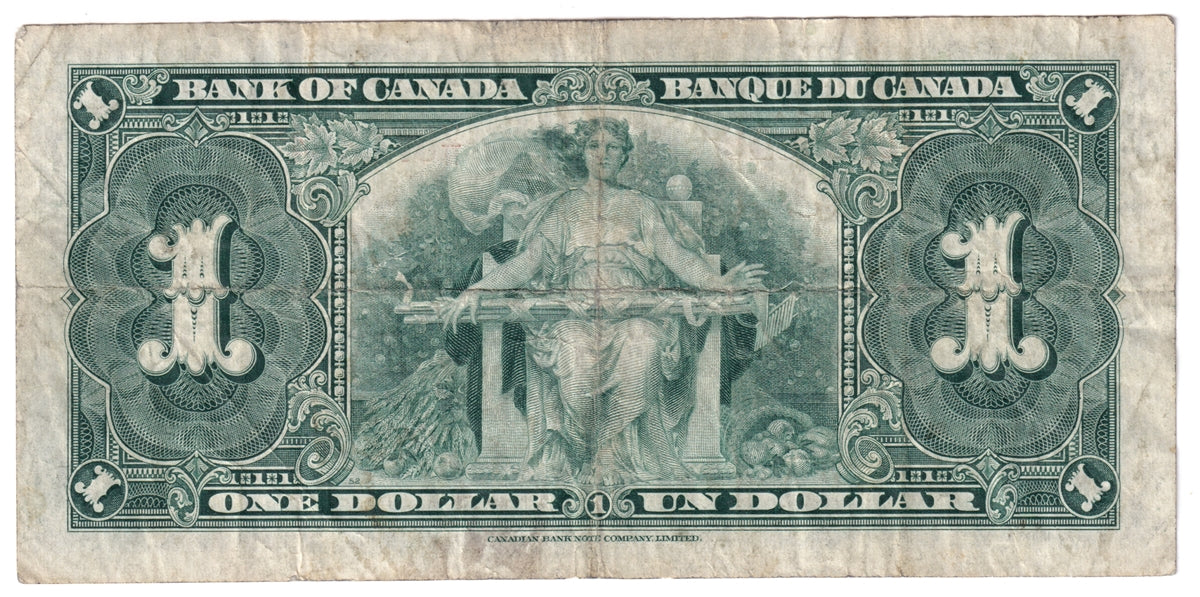 BC-21d 1937 Canada $1 Coyne-Towers, W/M, F-VF (F15)