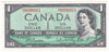 BC-37b 1954 Canada $1 Beattie-Rasminsky, G/Y, EF-AU (EF45)