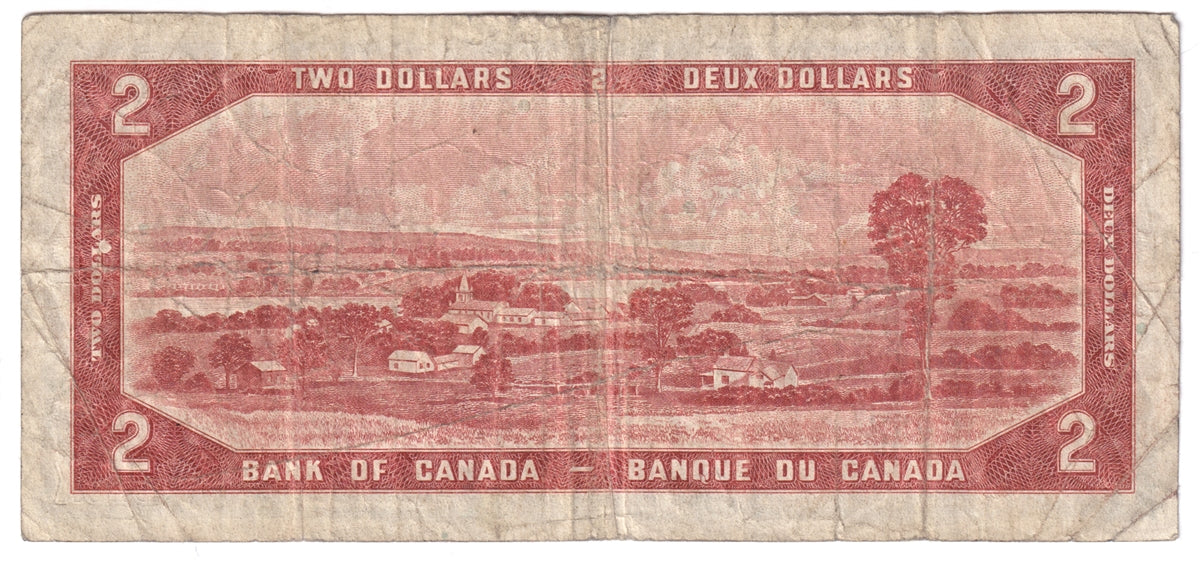 BC-30a 1954 Canada $2 Coyne-Towers, Devil's Face, A/B, Circ