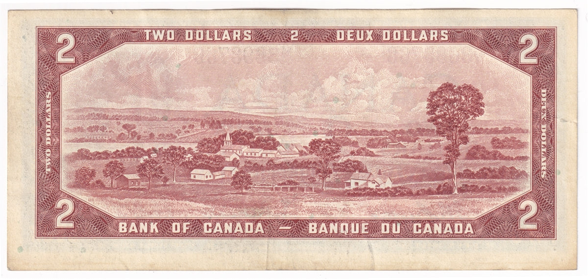 BC-38b 1954 Canada $2 Beattie-Rasminsky, Z/R, Extra Fine (EF40)