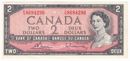 BC-38c 1954 Canada $2 Bouey-Rasminsky, F/G, AU