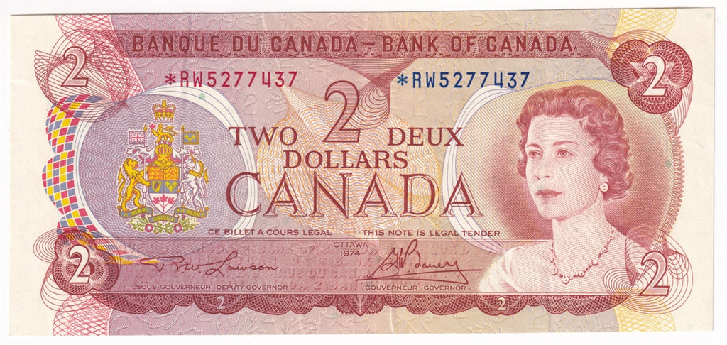 BC-47aA 1974 Canada $2 Lawson-Bouey, *RW, VF-EF (VF30)