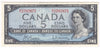 BC-39b 1954 Canada $5 Beattie-Rasminsky, M/X, Almost Uncirculated (AU50)