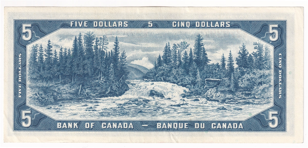 BC-39b 1954 Canada $5 Beattie-Rasminsky, M/X, Almost Uncirculated (AU50)