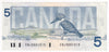BC-56a 1986 Canada $5 Crow-Bouey, ENJ, Extra Fine (EF40)