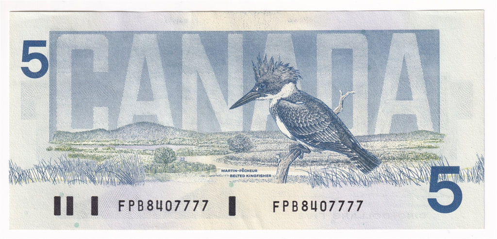 BC-56b 1986 Canada $5 Thiessen-Crow, FPB, AU