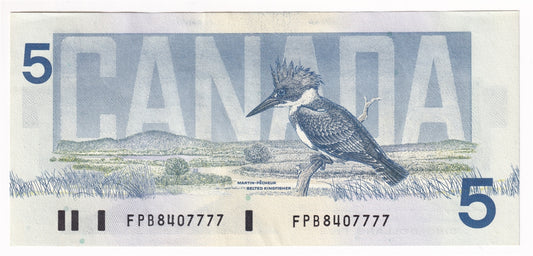 BC-56b 1986 Canada $5 Thiessen-Crow, FPB, AU