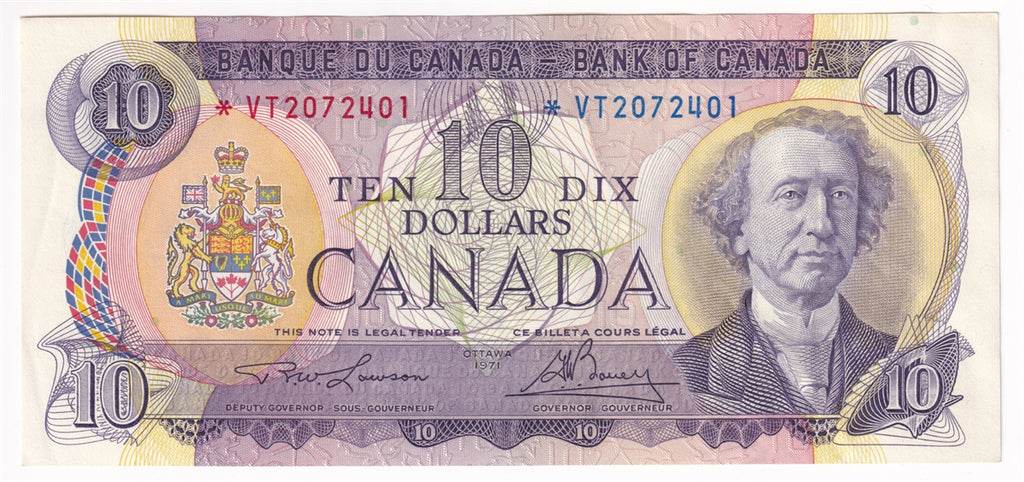 BC-49cA 1971 Canada $10 Lawson-Bouey, *VT, Almost Uncirculated (AU50)