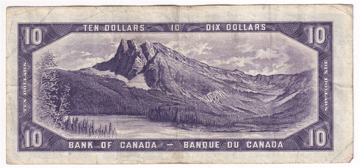 BC-40a 1954 Canada $10 Beattie-Coyne, T/D, F-VF (F15)