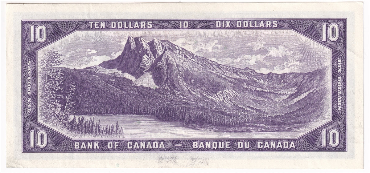BC-40a 1954 Canada $10 Beattie-Coyne, Y/D, Almost Uncirculated (AU50)