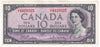 BC-40b 1954 Canada $10 Beattie-Rasminsky, U/T, EF-AU (EF45)
