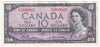 BC-40b 1954 Canada $10 Beattie-Rasminsky, Y/T, VF-EF (VF30)