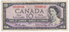 BC-40b 1954 Canada $10 Beattie-Rasminsky, I/V, F-VF (F15)