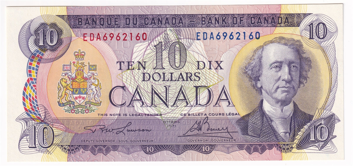 BC-49c-i 1971 Canada $10 Lawson-Bouey, EDA, Choice Uncirculated (CUNC63)