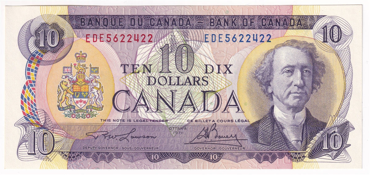 BC-49c-i 1971 Canada $10 Lawson-Bouey, EDE, Uncirculated (MS60)