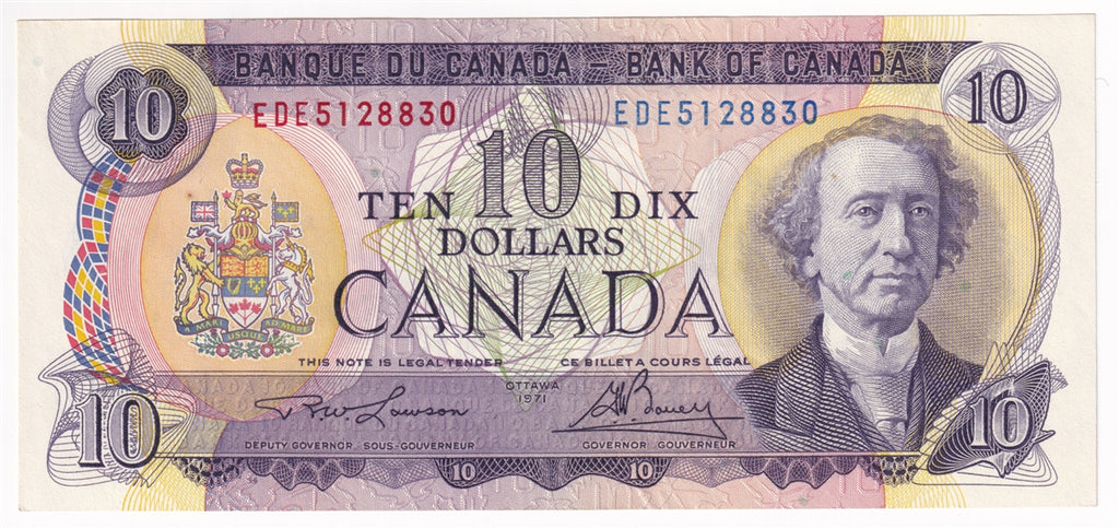 BC-49c-i 1971 Canada $10 Lawson-Bouey, EDE, AU-UNC (AU55)