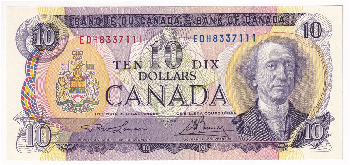 BC-49c-i 1971 Canada $10 Lawson-Bouey, EDH, Choice Uncirculated (CUNC63)