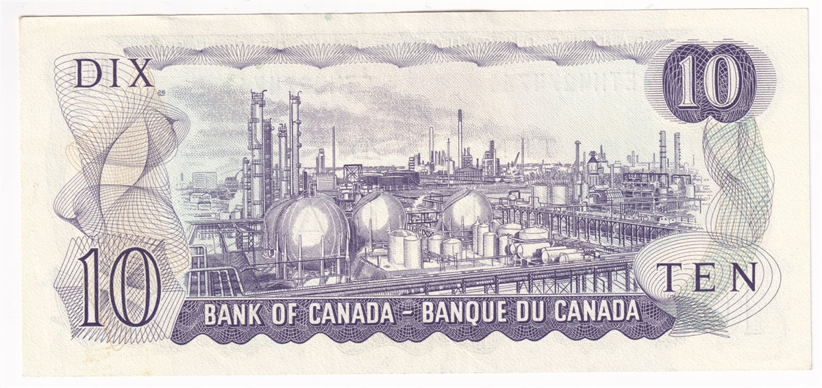 BC-49d 1971 Canada $10 Crow-Bouey, ETM, Almost Uncirculated (AU50)