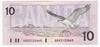 BC-57a 1989 Canada $10 Thiessen-Crow, ADH, AU-UNC (AU55)