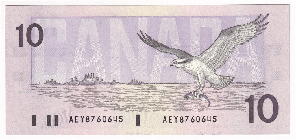 BC-57a 1989 Canada $10 Thiessen-Crow, AEY, AU-UNC (AU55)