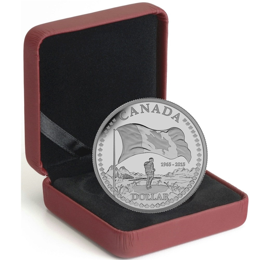 2015 $1 50th Anniversary of the Canadian Flag Proof Silver Dollar (No Tax)