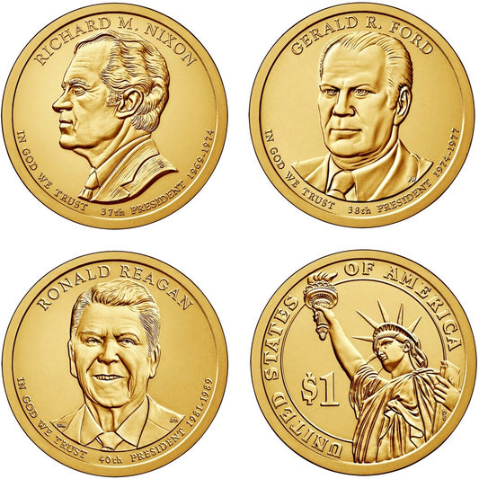 2016 USA Presidential Dollar 6-Coin Set - Both P&D Mints