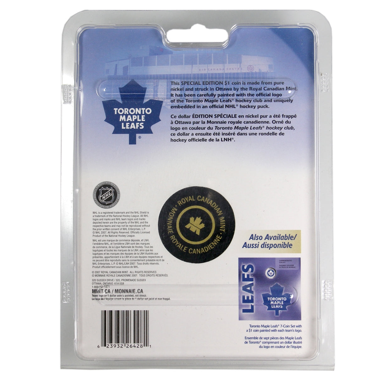 2008 Canada Toronto Maple Leafs NHL $1 Coin Puck Set