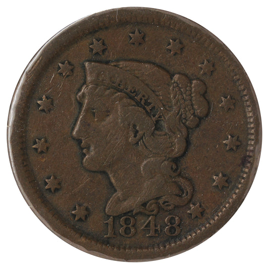 1848 USA Cent (Scratched)