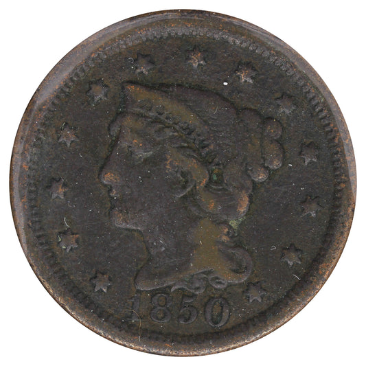 1850 USA Cent (Scratched)