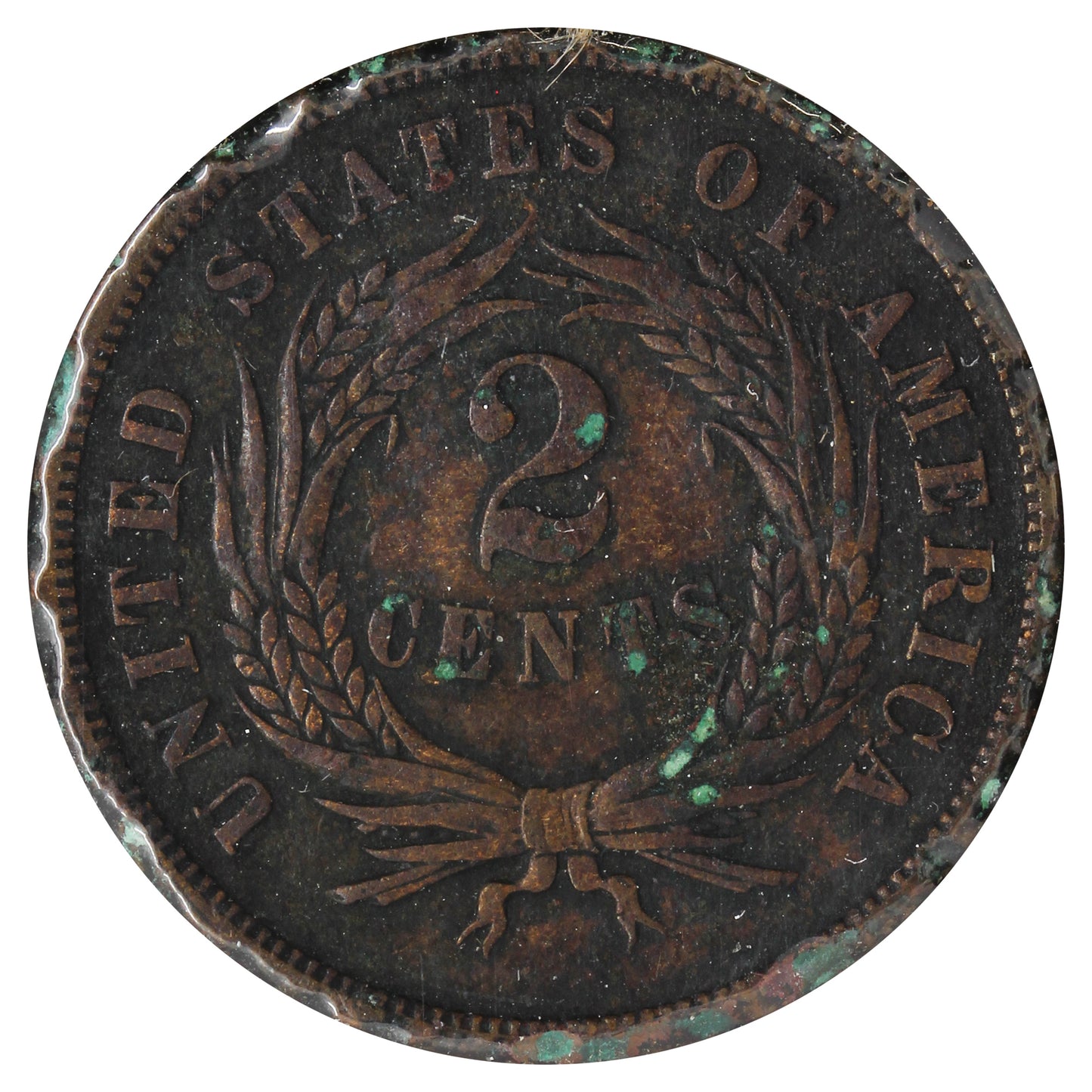 1867 USA 2 Cents VF-EF (F15) Impaired