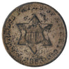 1853 Var. 1 USA 3 Cents (Toned)