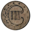 1853 Var. 1 USA 3 Cents (Toned)