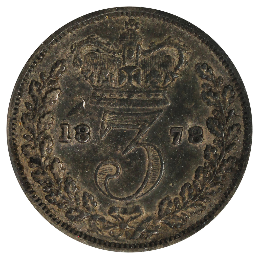Great Britain 1878 3 Pence Very Fine (VF20) Toned