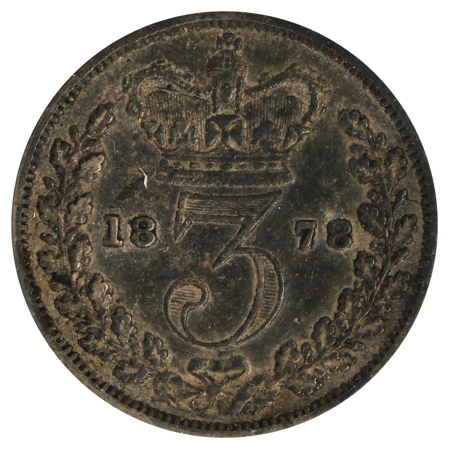 Great Britain 1878 3 Pence Very Fine (VF20) Toned