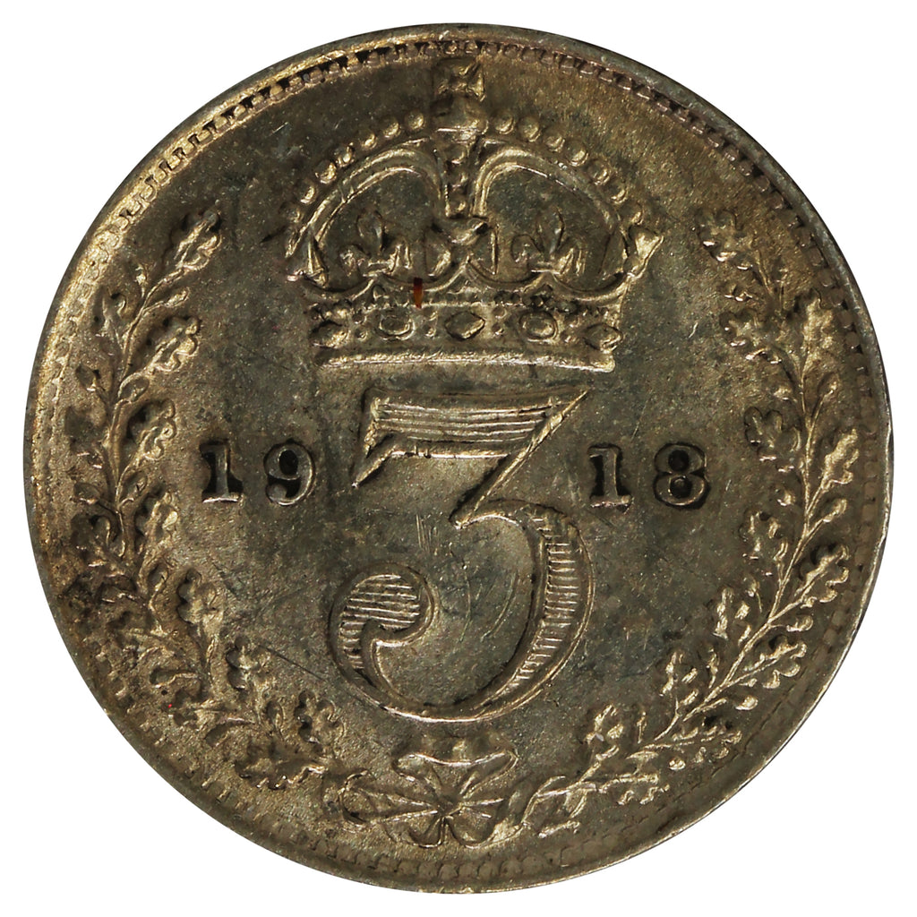 Great Britain 1918 3 Pence UNC (MS60) Toned