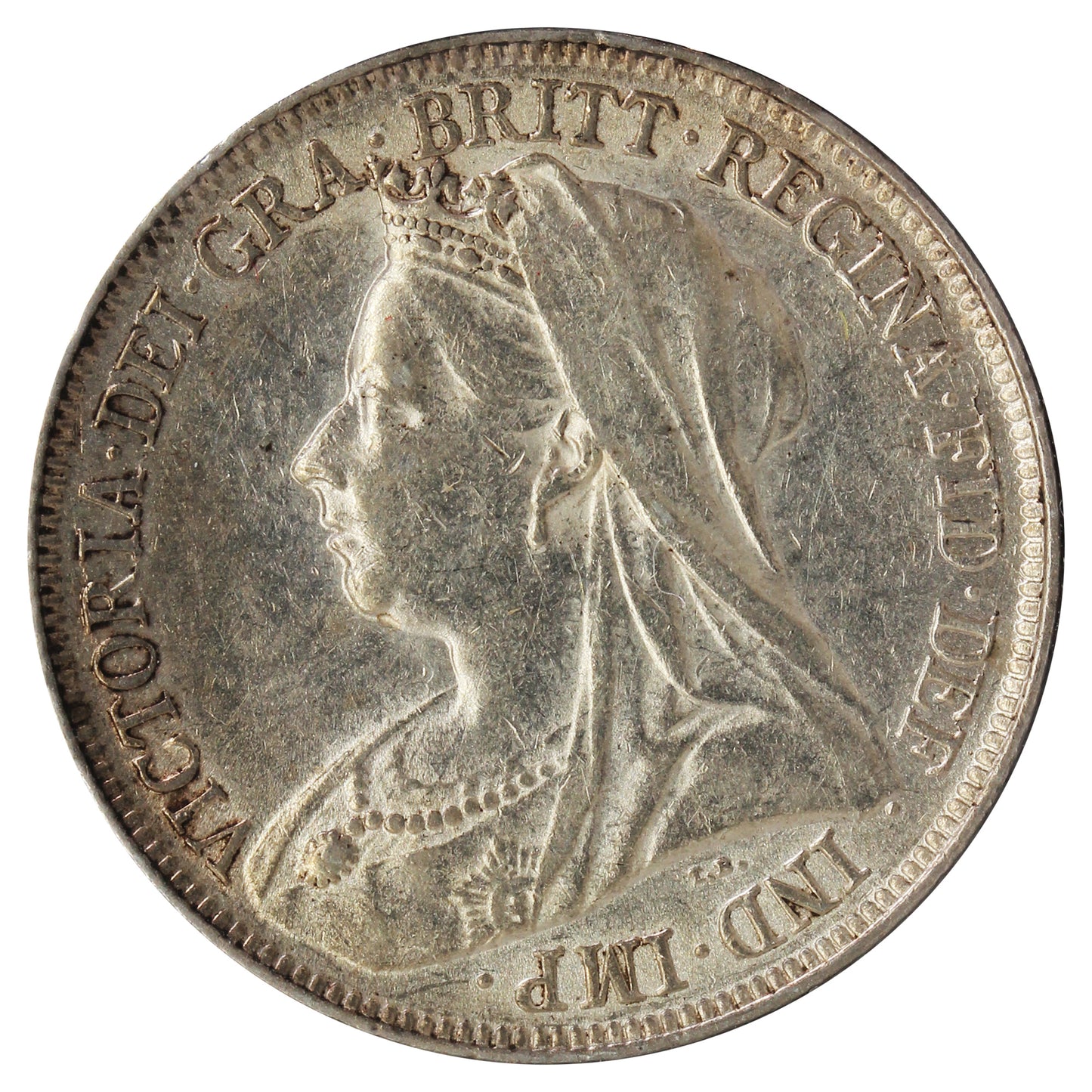 Great Britain 1895 Shilling UNC (MS60) Toned