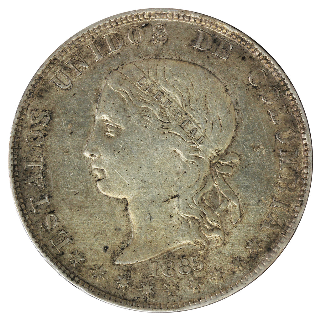 Colombia 1885 VF-EF (VF30) Impaired