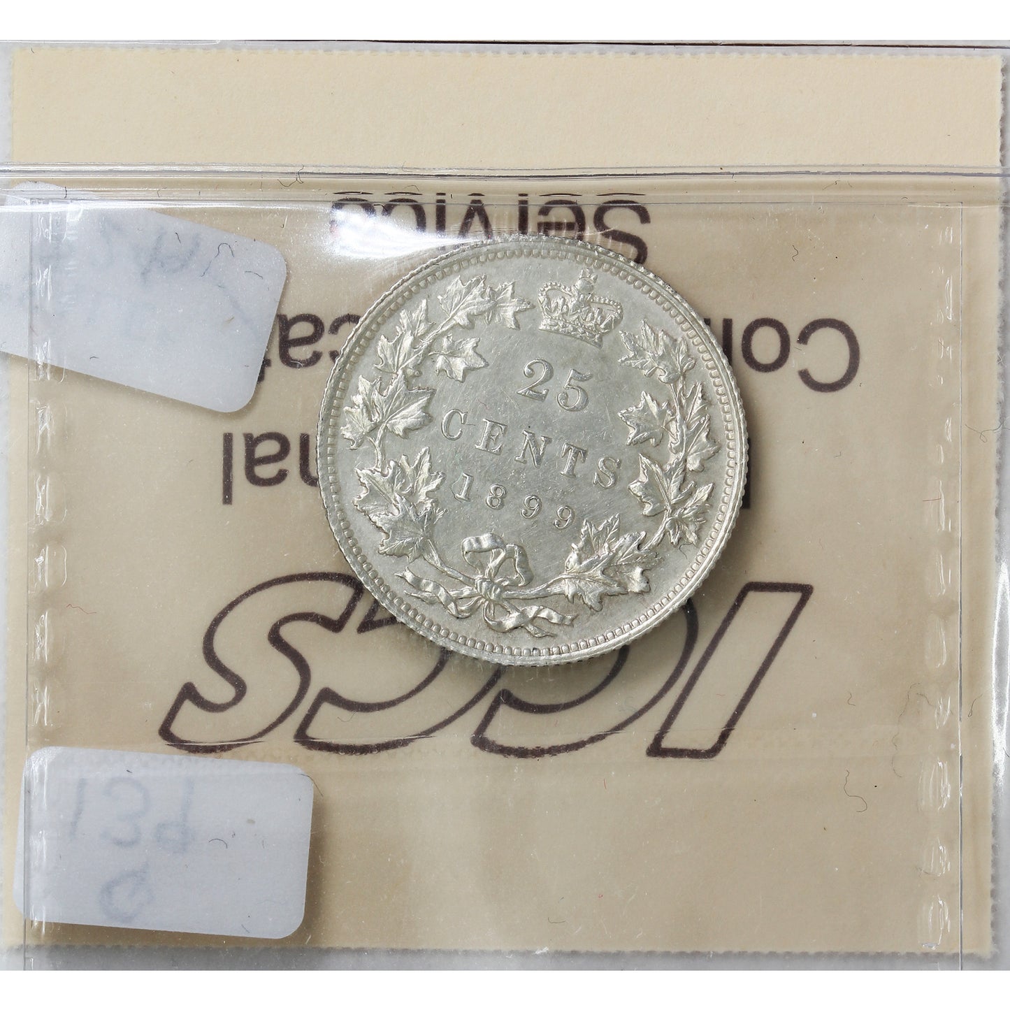 1899 Canada 25-cents ICCS Certified AU-50 Cleaned