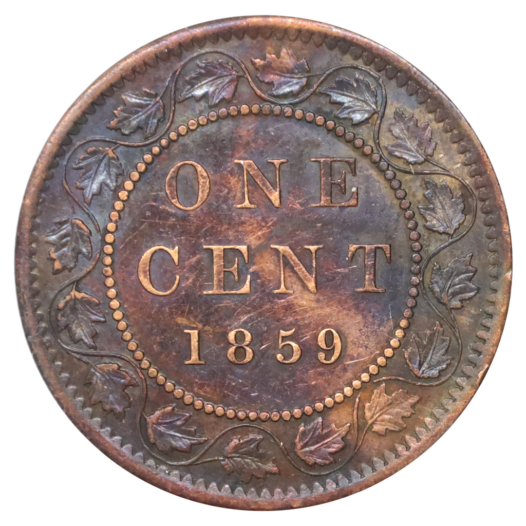 1859 N9 Canada 1-cent EF-AU (EF45) Scratched, cleaned, or impaired
