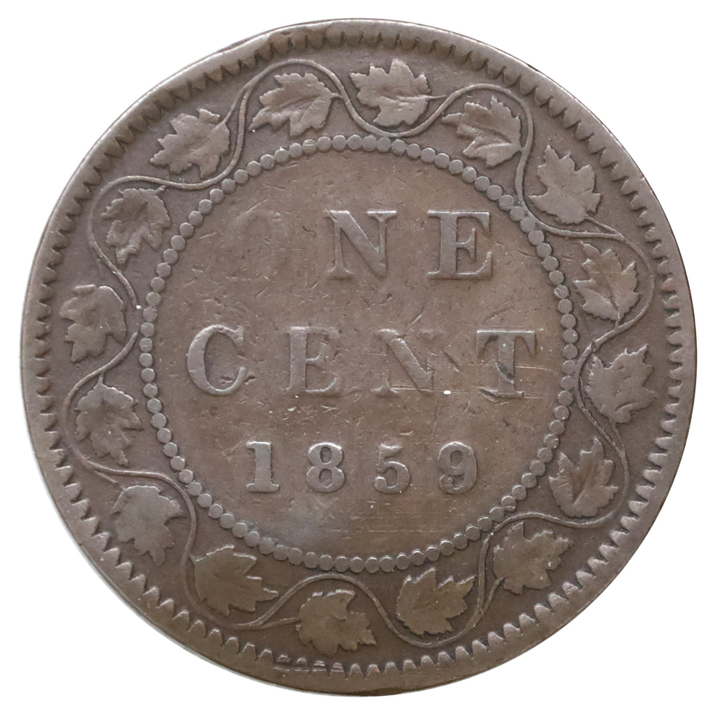 1859 Wide 8/9 Canada 1-cent Good (G4) Scratched, marks, or impaired